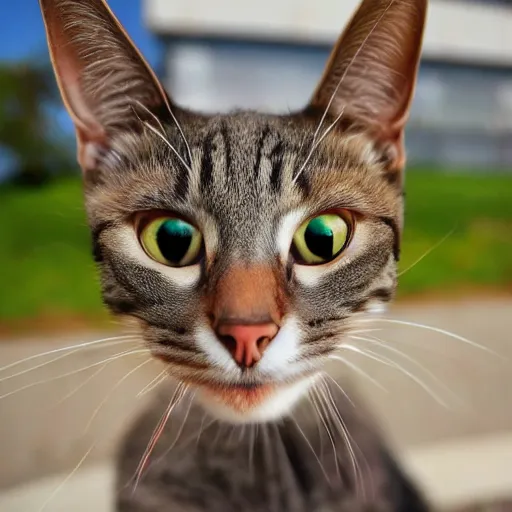 Prompt: selfie of a funny cat