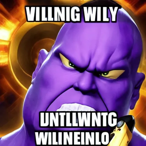 Image similar to thanos playing nintendo wii