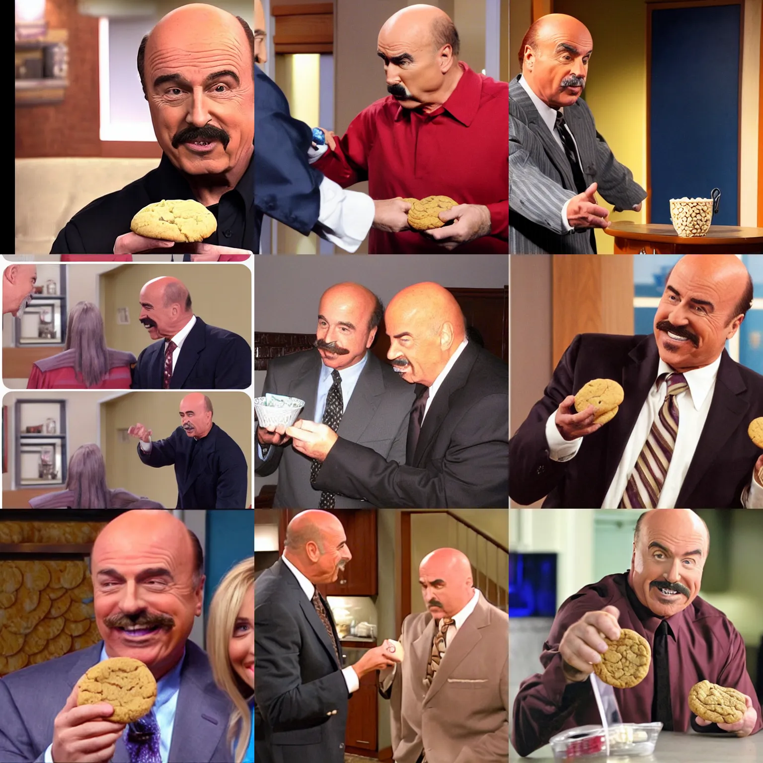 Prompt: Dr. Phil steals the last cookie from the cookie jar