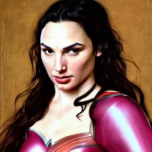 Image similar to a striking hyper real painting of Gal Gadot by Diego Velázquez.