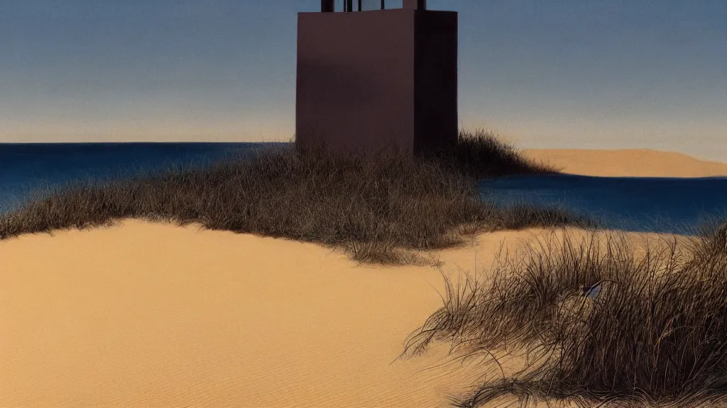 Image similar to patrick j. jones. rutkowski. the last tower looms above the dunes. sand. lonely. isolated. 3 8 4 0 x 2 1 6 0