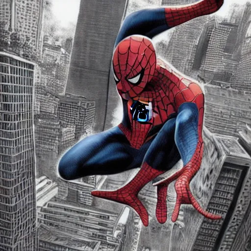 Image similar to an interesting new spiderman concept design by Lee Bermejo, full body