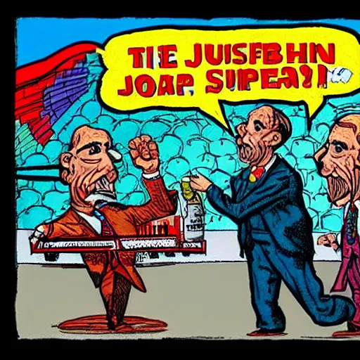 Image similar to The Artwork of R. Crumb and his Cheap Suit Jewish Superman, pencil and colored marker artwork, trailer-trash lifestyle