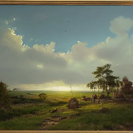 Image similar to The Shire, oil on canvas by Ivan Kramskoi