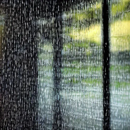 Prompt: rain on a window