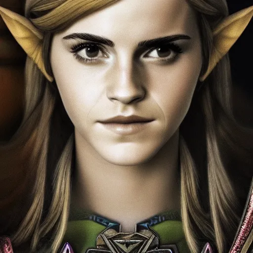 Prompt: Emma Watson as Zelda, from Legend of Zelda