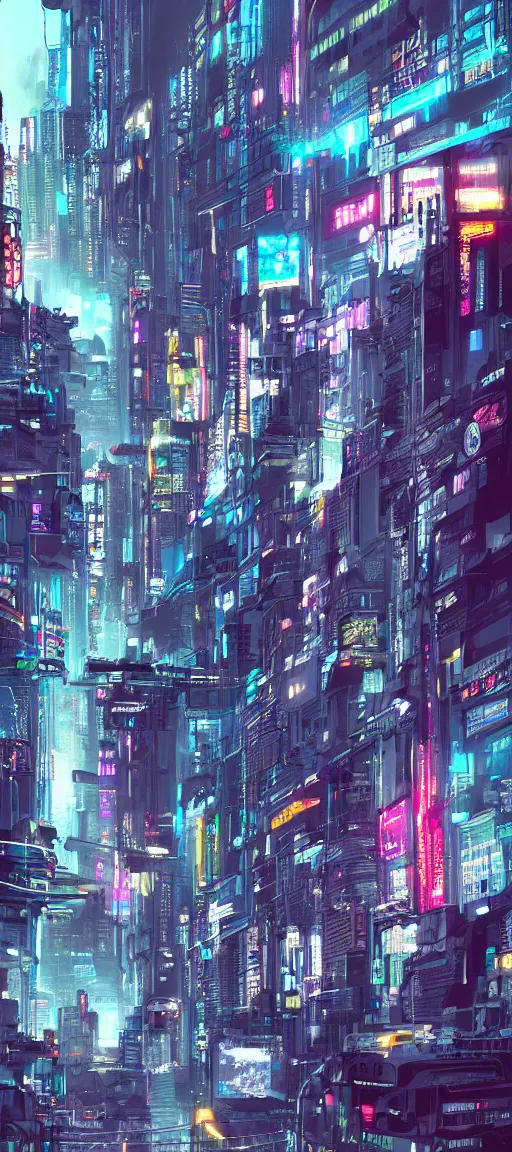 Prompt: beautiful cyberpunk city, digital art