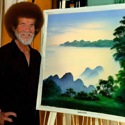 Image similar to Bob Ross in Vietnam, photograph, film,