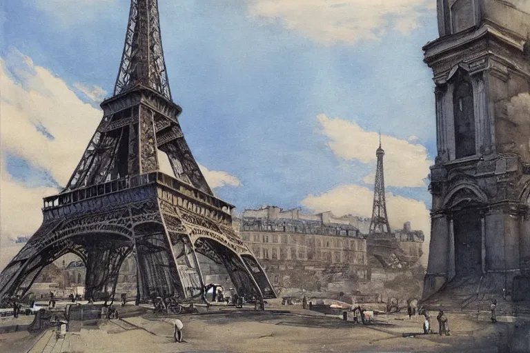 Image similar to paris historical sites by hiroshi yoshida, artstation, cinematic composition