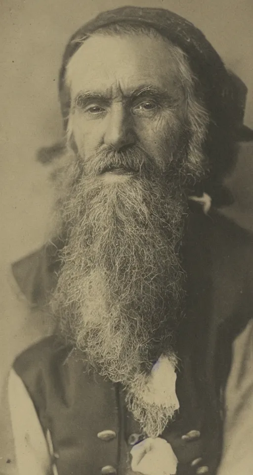 Image similar to a Diazotype photograph of a grizzled old sea captain