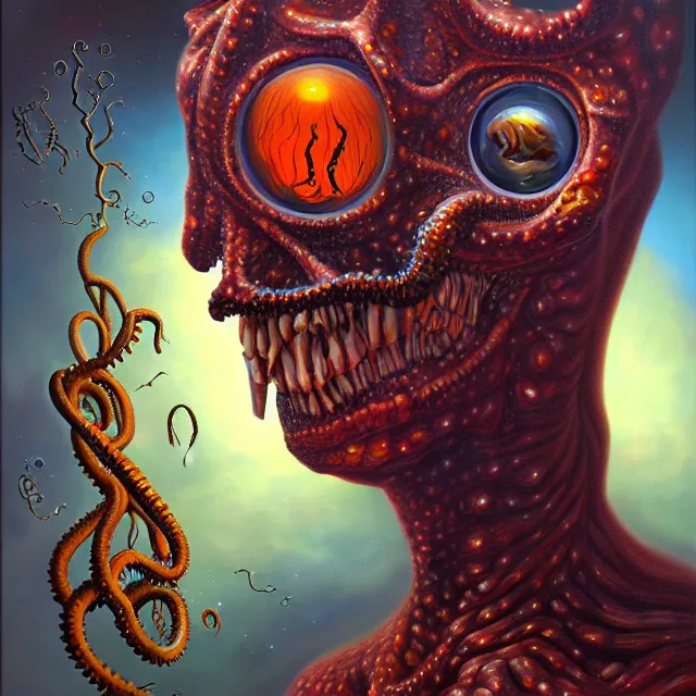 Image similar to an oil on canvas portrait painting, polycount, surrealism, surrealist, lovecraftian, cosmic horror, high detail