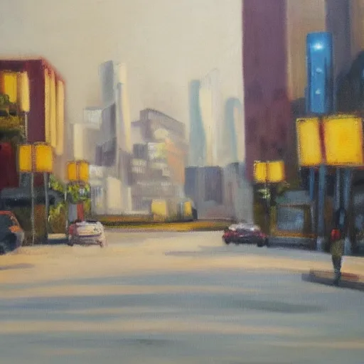 Prompt: cityscape, oil painting