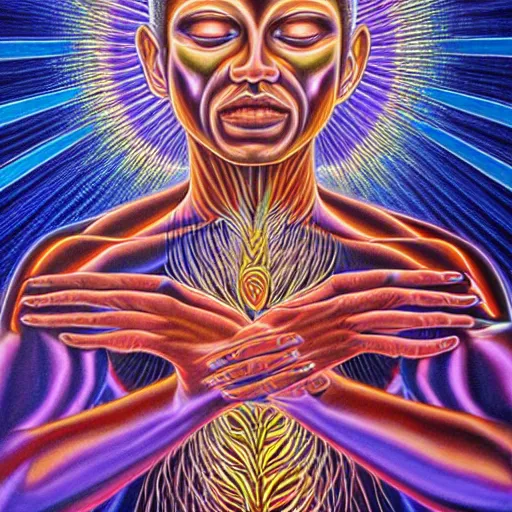Image similar to transcendent being by alex grey