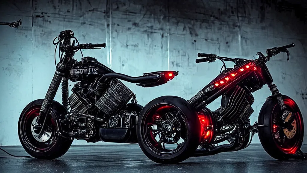 Image similar to cyberpunk harley davidson motorcycle