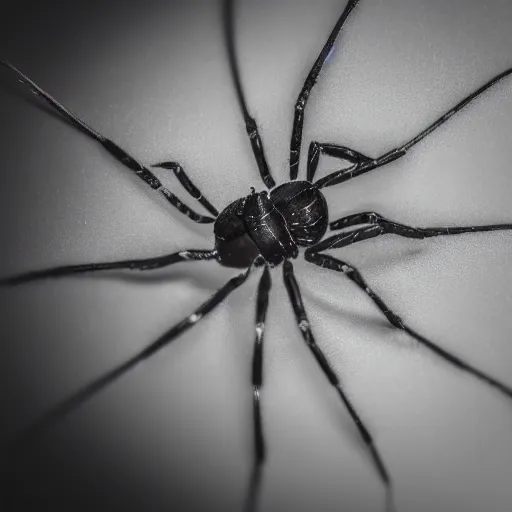 Image similar to macro lens photo of a spider, dynamic lighting, photorealistic, ultra detailed, stunning visuals, blur, studio photo, studio quality lighting, 8 k