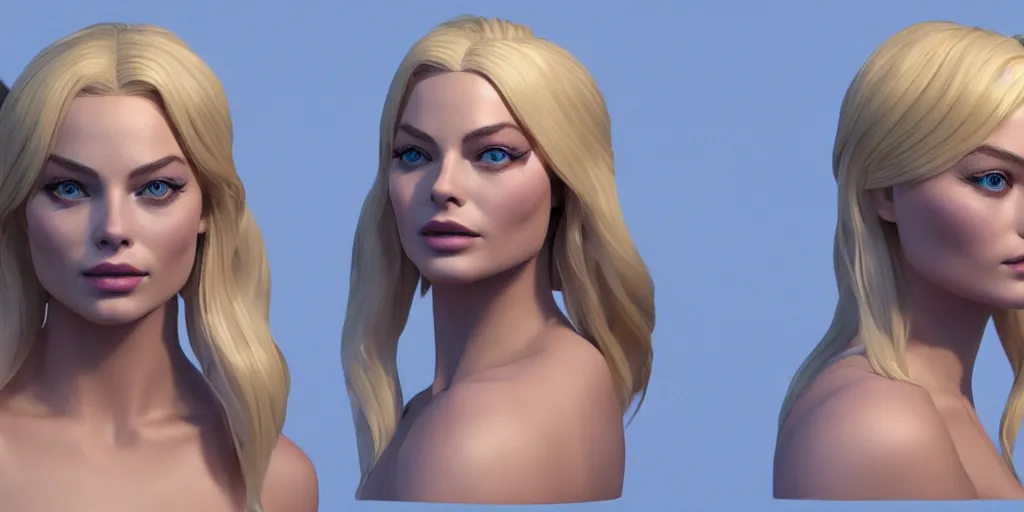 Prompt: Character sheet of Margot Robbie as lux in League of Legends. 3d render, octane render, game art, realistic, highly detailed, trending on artstation, 4k, trending on artstation, pixar, cgsociety, unreal engine 5, redshift render, trending on artstation, blender, behance, cg