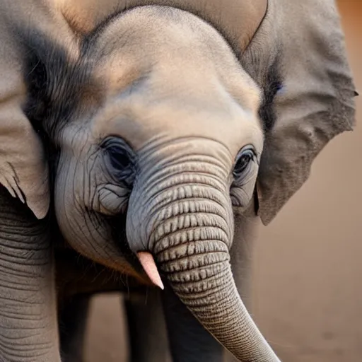 Image similar to a baby elephant, cute, soft, little, baby, adorable