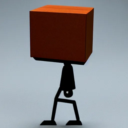 Image similar to anthropomorphic cube with legs