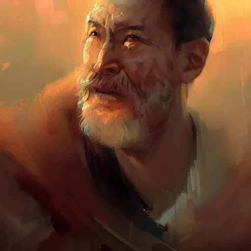 Image similar to portrait of a great father art by greg rutkowski, tooth wu and wlop, bright masterpiece