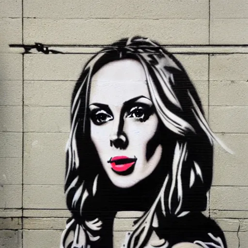 Prompt: portrait of nicole aniston, by banksy