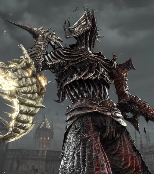 Prompt: a stunning full body screenshot from darksouls 3 of a unique abomination, masterpiece