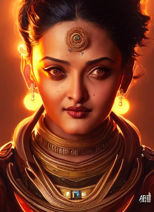 Image similar to portrait of apex legends, aishwarya rai, intricate, elegant, glowing lights, highly detailed, digital painting, artstation, glamor pose, concept art, smooth, sharp focus, illustration, art by artgerm and greg rutkowski, artey freytag