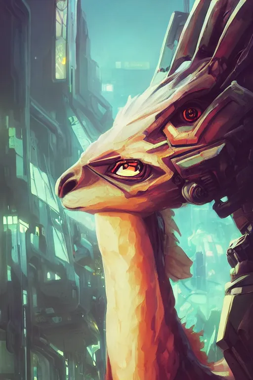 Image similar to closeup portrait of an evangelion beast mode llama, cyberpunk concept art by pete mohrbacher and artgerm and wlop and greg rutkowski and deathburger, digital art, highly detailed, intricate, sci-fi, sharp focus, Trending on Artstation HQ, deviantart, unreal engine 5, 4K UHD image, daily deviation, masterpiece llama art