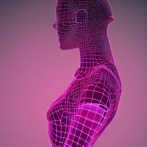 Image similar to a womens body 3 d neon art, 8 k resolution