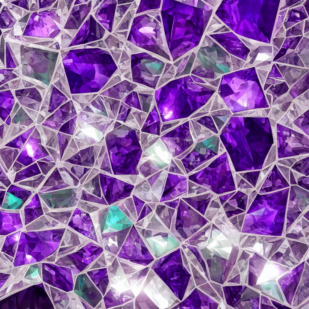 Image similar to amethyst geo stylized gemstone multicolorful global illumination ray tracing advended technologie