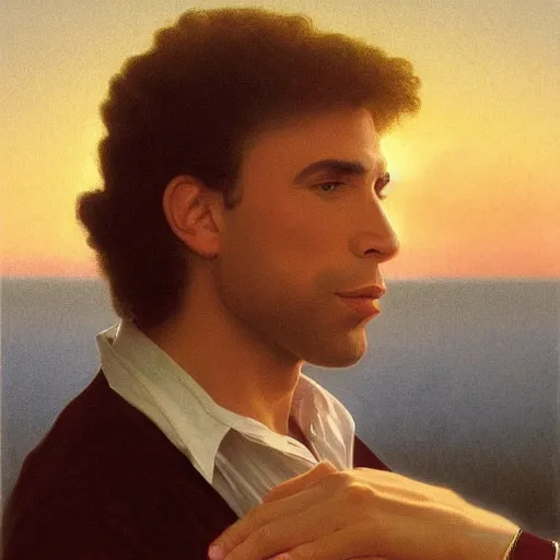 Image similar to Painting of John Travolta as Forrest Gump. Art by william adolphe bouguereau. During golden hour. Extremely detailed. Beautiful. 4K. Award winning.