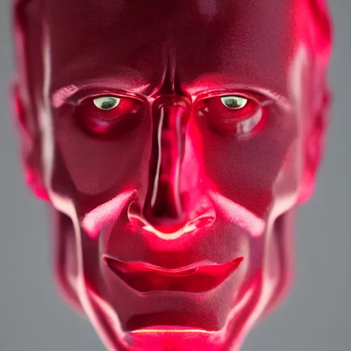 Image similar to A translucent sculpted ruby, representing Ed Harris, studio lighting, F 1.4 Kodak Portra