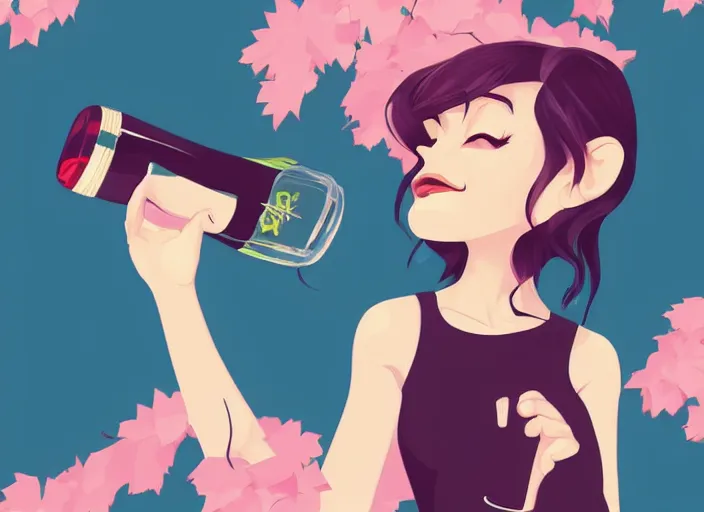 Image similar to cute monkey drinking wine. clean cel shaded vector art. behance hd by lois van baarle, artgerm, helen huang, by makoto shinkai and ilya kuvshinov, rossdraws, illustration, art by ilya kuvshinov