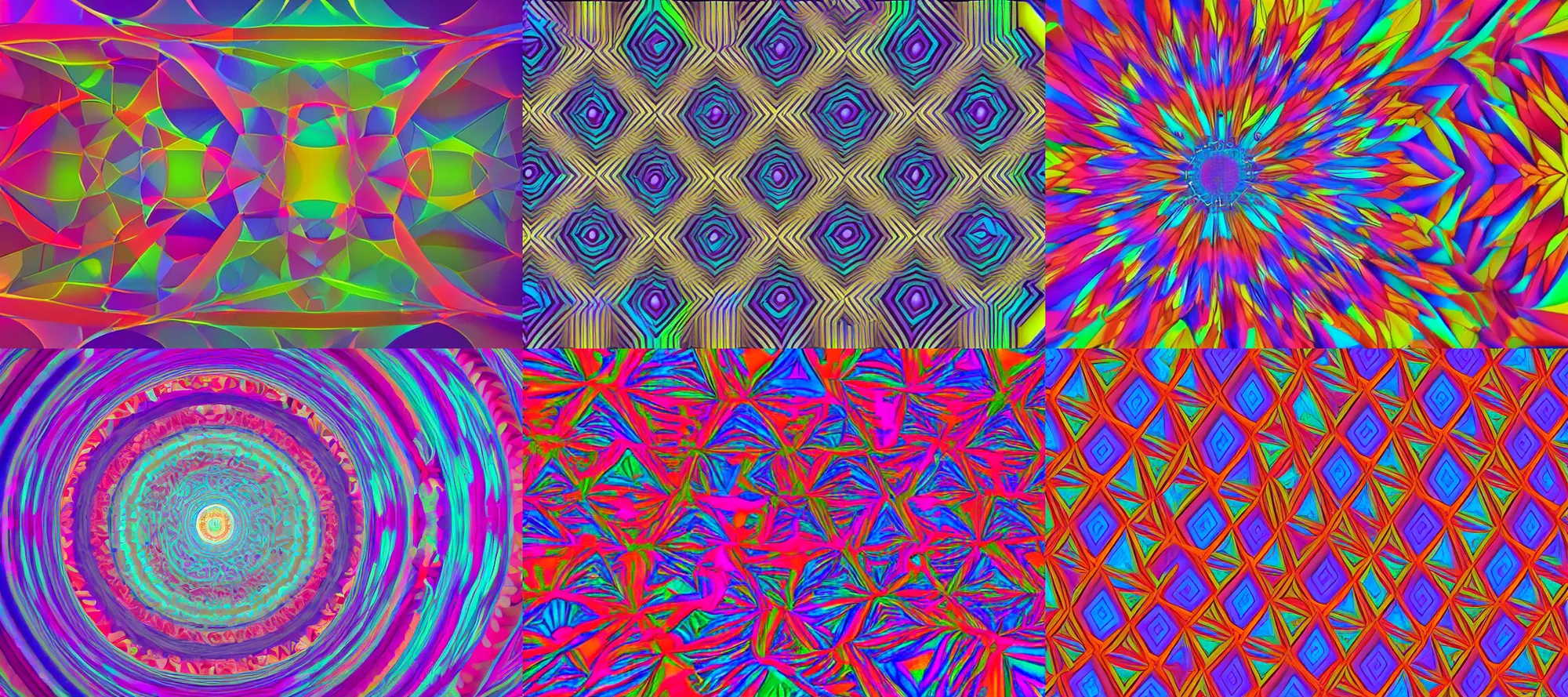 Prompt: 3d psychedelic geometric patterns trending on artstation