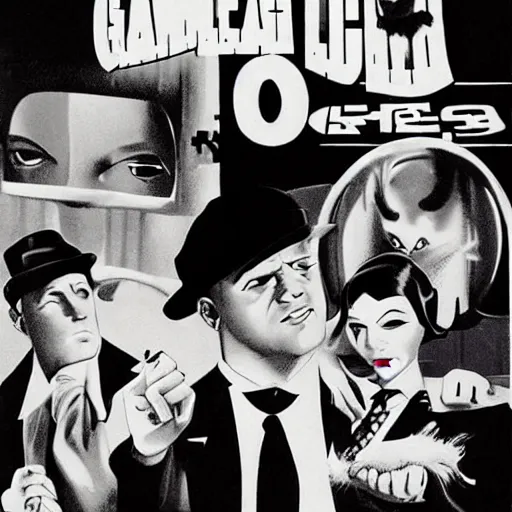 Prompt: 1930's gangster movie where all characters are cats, cats in the mob, 4k, poster