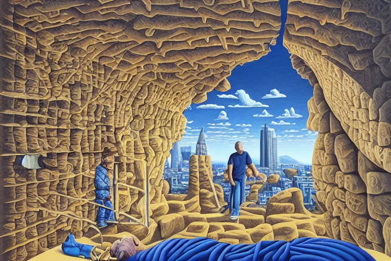 Image similar to inside the head of John Malcovich, by Rob Gonsalves