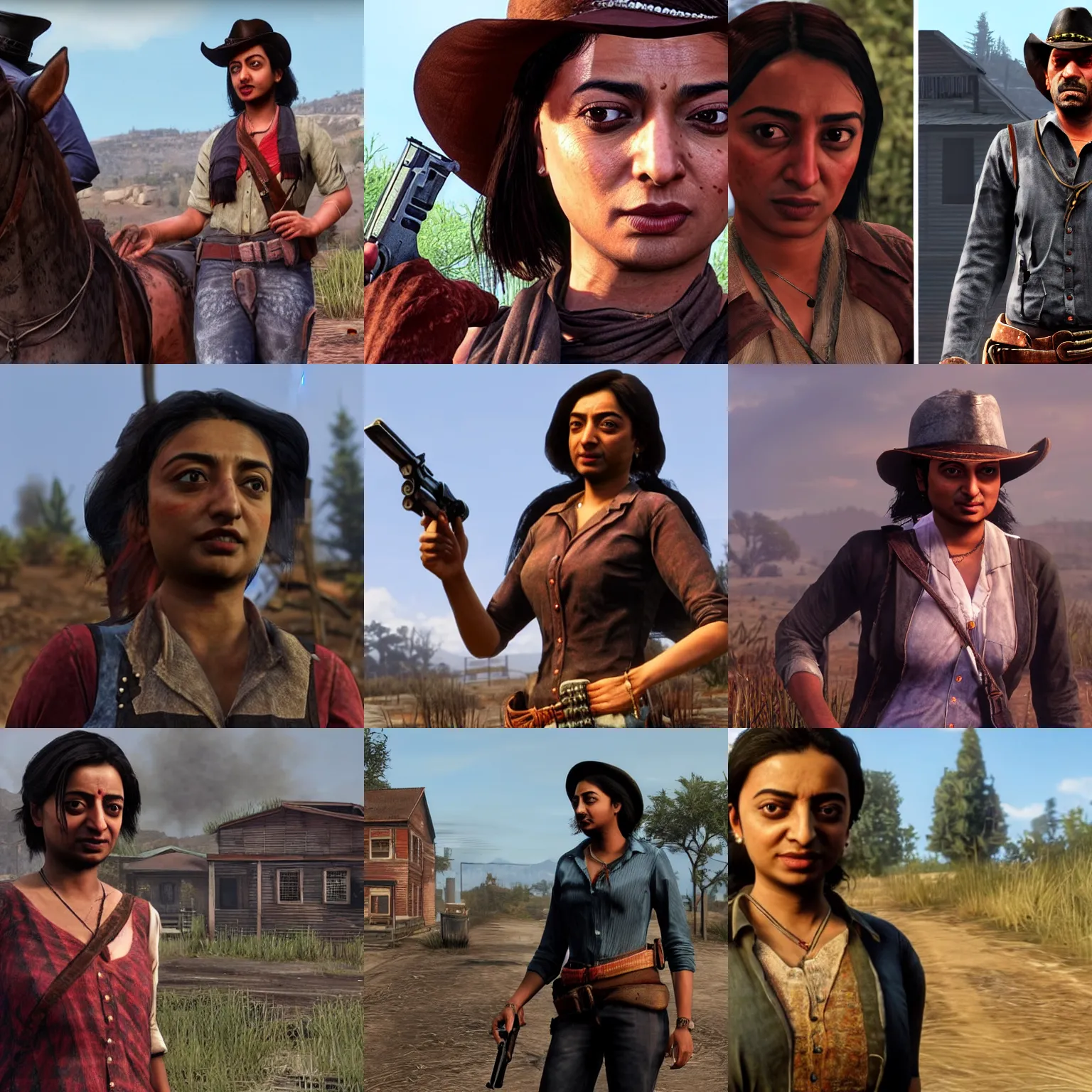 Prompt: radhika apte as a character in red dead redemption