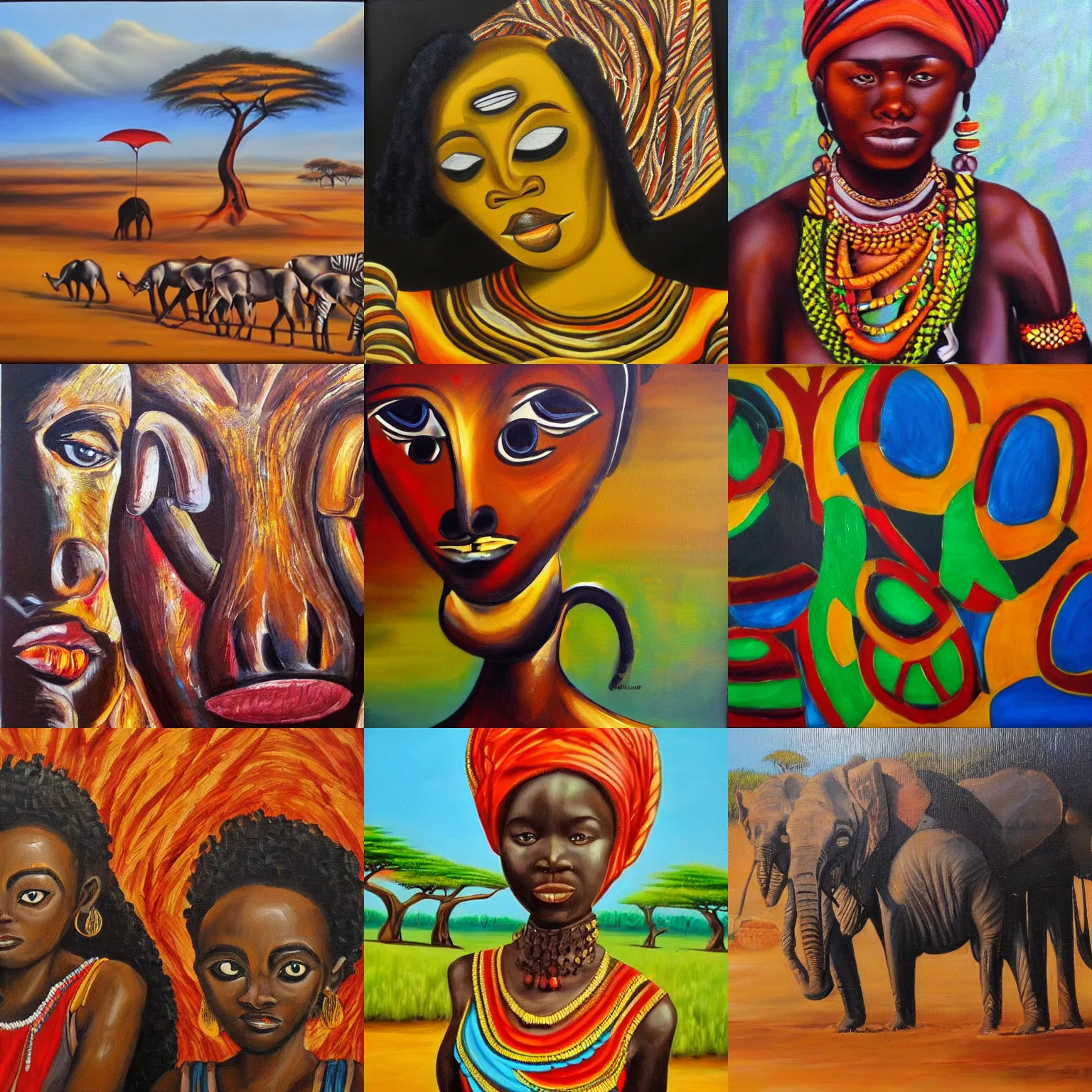 Prompt: african oil painting