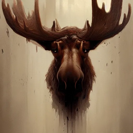 Image similar to anthropomorphic moose by greg rutkowski