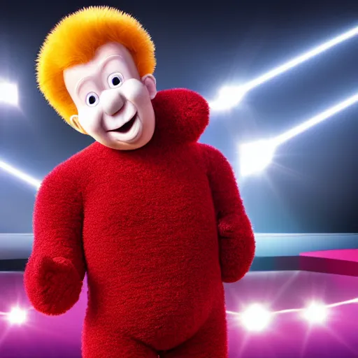 Image similar to portrait of Rick Astley as a teletubby, ultra HD, Ultra realistic, 8k