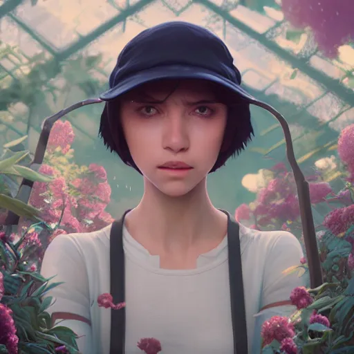 Image similar to highly detailed surreal vfx a beatproducer with a white cap, stephen bliss, unreal engine, greg rutkowski, loish, rhads, beeple, makoto shinkai and lois van baarle, ilya kuvshinov, rossdraws, tom bagshaw, alphonse mucha, global illumination, detailed and intricate environment