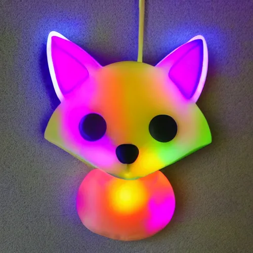 Prompt: rainbow led fox