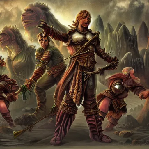 Image similar to high fantasy 1 9 8 0's wargame airbrushed artwork - inspired octane render, a happy sitcom family with an evil demonic occult monster