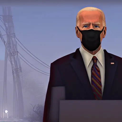 Image similar to screenshot of Joe Biden in half-life 2