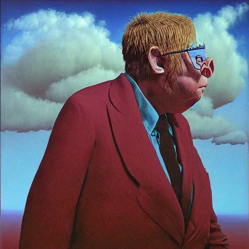 Image similar to Elton John. Zdzisław Beksiński