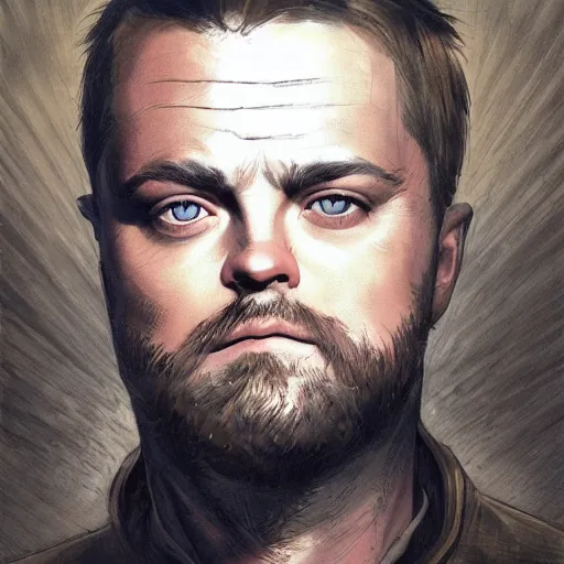 Prompt: beautiful portrait of a man with a short-beard blue eyes(looking like joshua jackson and aaron paul, sean bean), in the style of Enki Bilal and Joe Jusko and Alex Ross, backlit, trending on artstation