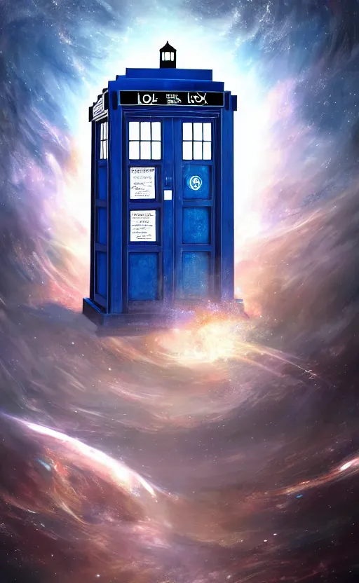 Image similar to a portrait of a tardis, in space, dynamic lighting, photorealistic fantasy concept art, trending on art station, stunning visuals, creative, cinematic, ultra detailed