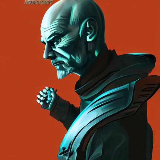 Image similar to cyberpunk vladimir lenin as the leader of a futuristic communist society, cybernetics, sharp lines, digital, artstation, colored in