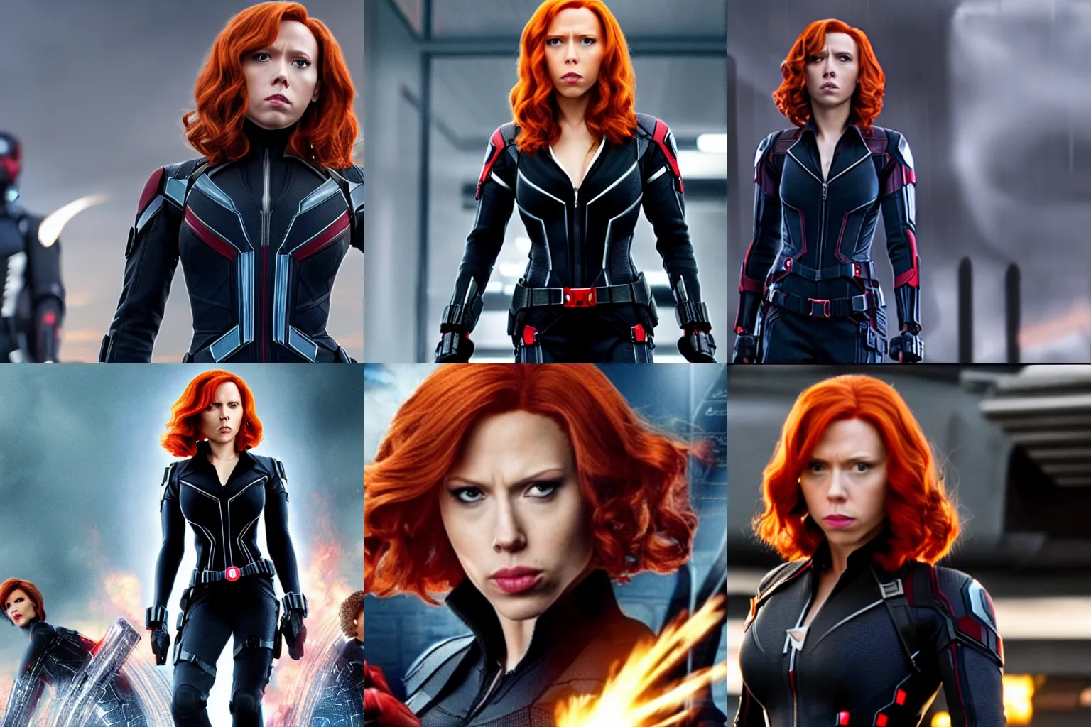 Prompt: a still image of black widow from a marvel movie