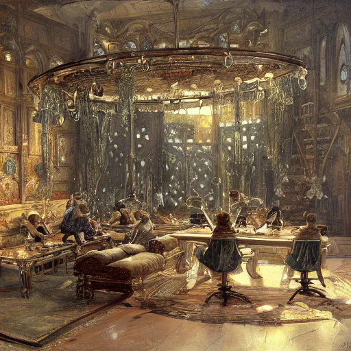 Prompt: detailed painting of a living pod architecture, filigree ornaments, andreas achenbach, syd mead
