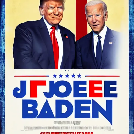 Image similar to poster of the movie : joe biden and the trump, photorealistic, ultra high detail, 8 k